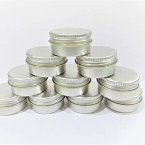 15g/ml Small Round Aluminium Tin Box – Pack of 10