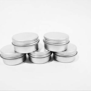 15g/ml Small Round Aluminium Tin Box -Pack of 5