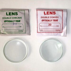 50mm Premium Optical Glass Double Concave and Convex Lens for DIY Experiments – Pack of 2