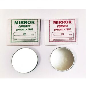 50mm Premium Glass Concave And Convex Mirror for DIY Experiments – Pack of 2